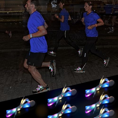 Waydress 6 Pairs LED Shoelaces Light up Flashing Shoe Laces