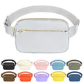 Fashion Fanny Bag-Waist Pack With Adjustable Belt Bag-Unisex Crossbody Pack For Travel Running Hiking-Light Grey - color: 3-Zipper Light Grey