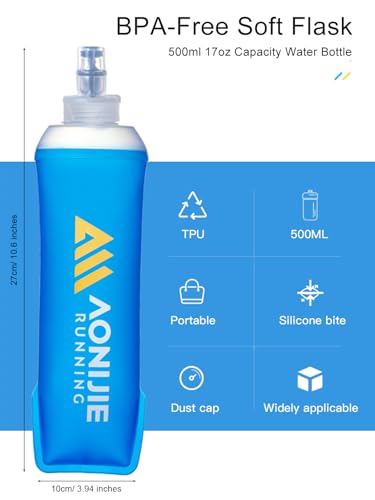 AONIJIE Running Water Bottle Handheld Collapsible 17oz (500ml) Soft Flask
