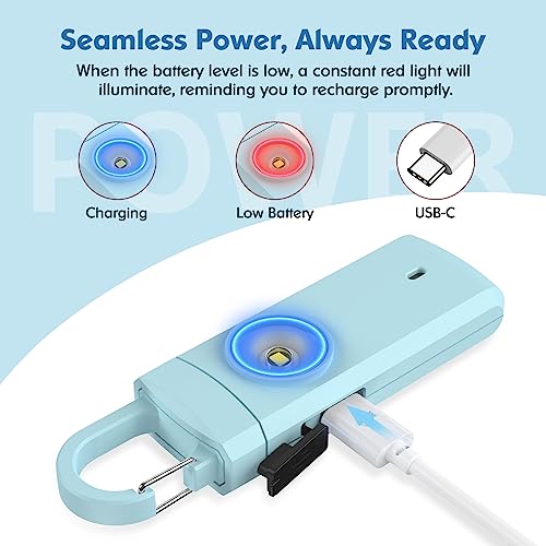 Rechargeable Personal Alarm for Women, College Dorm Essentials - color: Aqua
