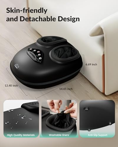 Snailax Shiatsu Foot Massager with Heat, Compression, Rolling, FSA Eligible - color: Dark Black