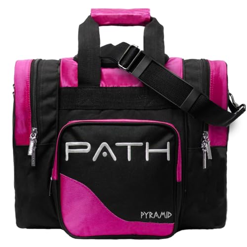 Pyramid Path Pro Deluxe Single Bowling Ball Tote - Holds One Ball, One Pair Shoes Up to Mens 15 - color: Hot Pink