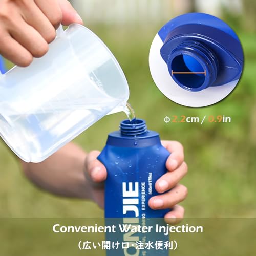 TRIWONDER Collapsible Water Bottles TPU Soft Flask Running Bottles BPA-Free Sports Flasks for Hiking Climbing Camping (250ml/8.45oz with Straws - Pack of 2) - color: 250ml/8.45oz with Straws - Pack of 2