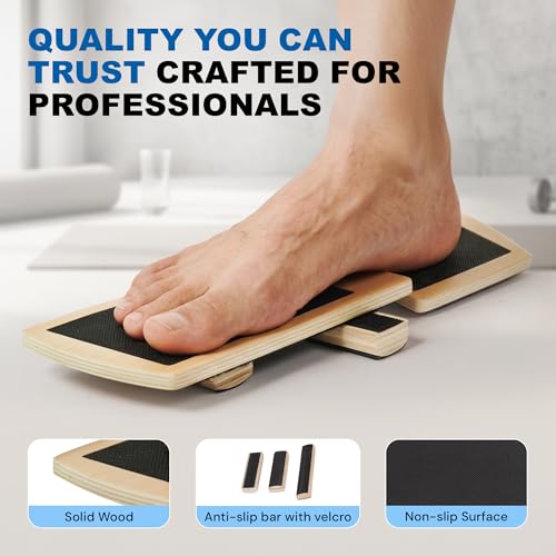 Ankle Strengthening & Stability Adjustable Balance Board, Recovery for Sprains & Plantar Fasciitis Relief, Single Leg Balance Board, Posture Corrector, Foot Stretch, Training & Leg Stability