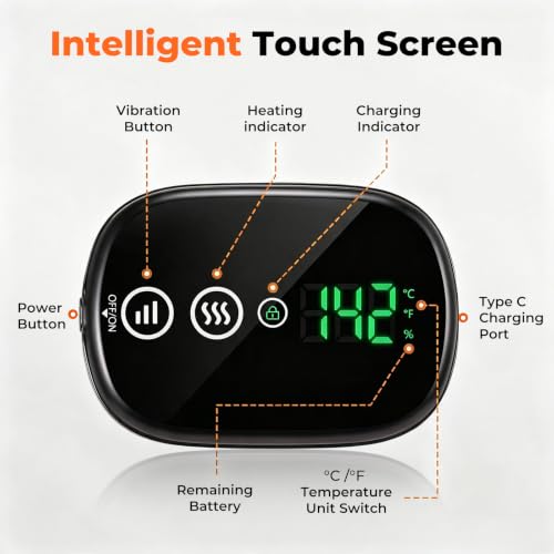 HOMRELEXA Cordless Heated Knee Massager, 3-in-1 Knee Heating Pad, Black 1PC - color: Black-gray 1pc