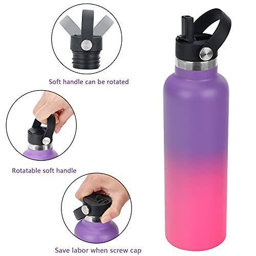 Straw lid for Hydroflask Standard Mouth Water Bottle,Straw Lid Flexible Handle Fit Hydro Flask Standard Mouth 12 18 21 24oz, Sports Straw Cap Flip Top Lid Accessories( - color: Black 9