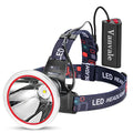 Super Bright Rechargeable LED Headlamp IPX4 Water Resistant Head Light with Charger,Ultra Bright Flashlight Hunting Lamp for Outdoor（Yellow Light） - size: F382-Yellow Light