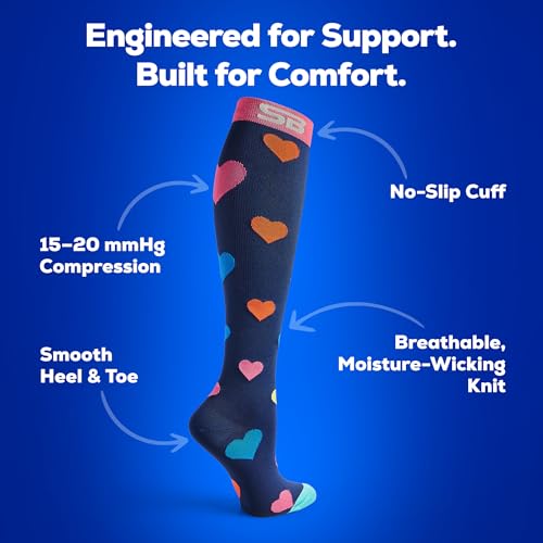 SB SOX 3-Pair Compression Socks (15-20mmHg) - color: 08 – Multi-color, size: S/M