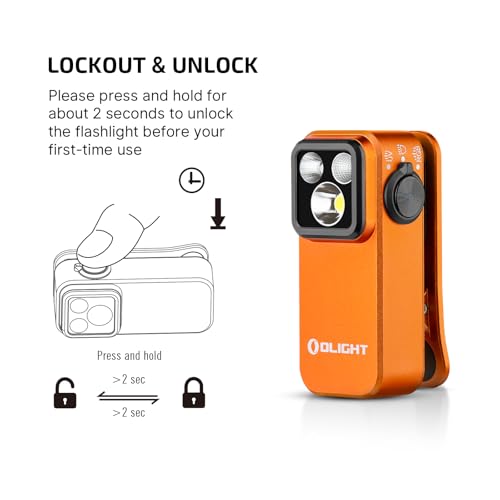 OLIGHT Oclip Pro S Rechargeable EDC Clip-on Flashlight, Orange - color: Orange