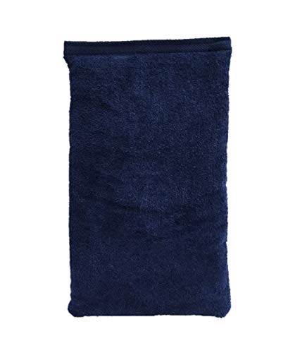 Microwavable Heating Pad, Rice Filled, Plush Cotton Cover, Natural, No Scents Added, Handcrafted in the USA, Back, Neck Pain, Arthritis, Cramps (Navy Blue) - color: Navy Blue Standard Single
