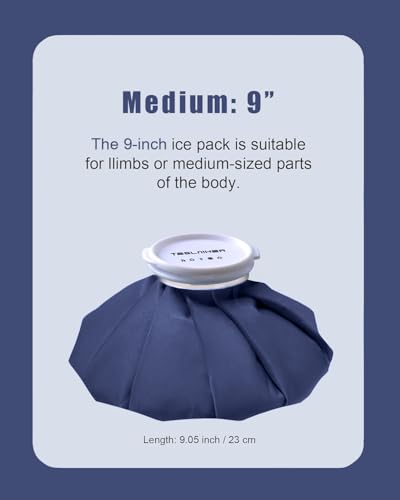 Ice Pack for Injuries Reusable, Ice Bags Reusable Hot Water Bag for Pain Relief, Hot & Cold Therapy Ice Bag, No-Leak Elastic Breathable Ice Cold Pack, Size 9" 2Pcs - style: 9"
