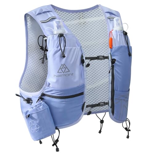Haimont 8L Trail Running Hydration Vest with Soft Flasks - color: Light Blue, size: Small