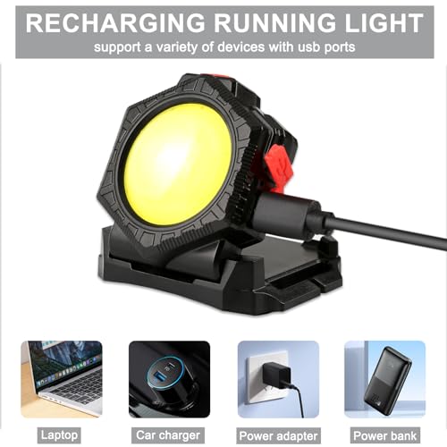 2-in-1 Running Light Set, 300 Lumens COB Fanny Pack & Wrist Lights, 4 Modes 120°Wide Flood, Rechargeable Hands-Free LED Lights, IPX5 Waterproof for Night Running, Camping, Hiking