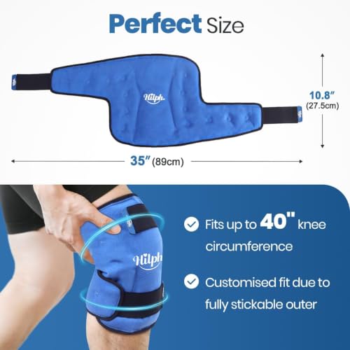 Hilph Ice Pack for Knee Pain Relief, Z-Shaped for Bendable & 360° Coverage - color: Blue