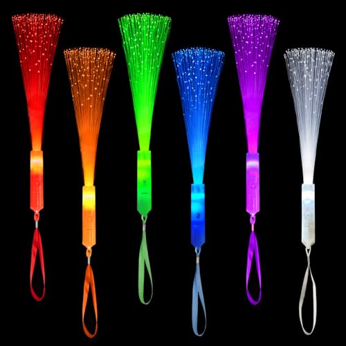 Halloween Glow in Dark Party Favors for Kid,12PCS Light Up Fiber Optic Wand