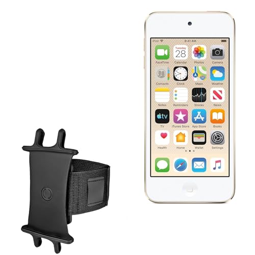 BoxWave Holster Compatible with Apple iPod Touch (7th Gen 2019) - ActiveStretch Sport Armband, Adjustable Armband for Workout and Running - Jet Black