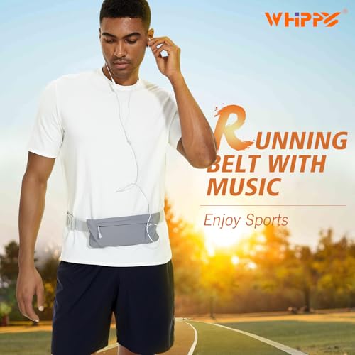 WHIPPY Slim Running Belt Fanny Pack for Women Men Elastic Runners Belt Waist Pouch Chest Bag Phone Holder Waist Pack for Running Hiking - color: 7-Dark Grey