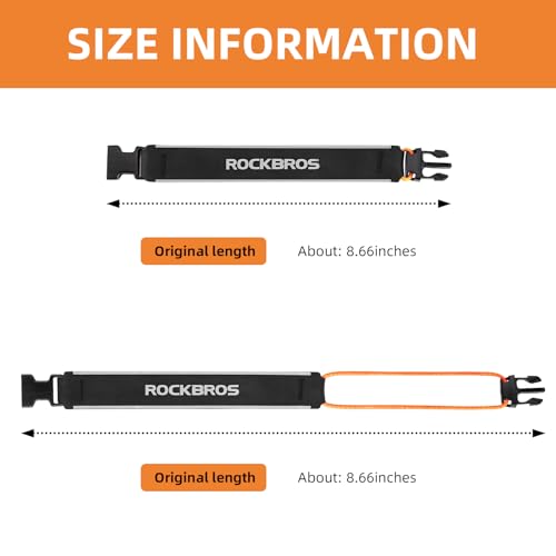 ROCKBROS Bike Pants Strap Cycling Reflective Ankle Bands Adjustable Pant Leg Straps for Biking Cuff Wrist Ankle Bands Backpack Strap for Running,Walking,Jogging 2 PCS
