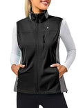 Little Donkey Andy Women's Lightweight Vest Windproof Sleeveless Jacket - color: Black, size: Small