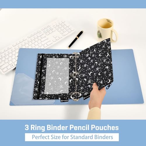 Star Pencil Pouches for 3 Ring Binder 2 Pack - color: Star