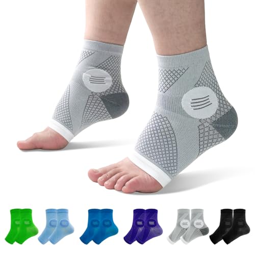 6Pairs Toeless Compression Neuropathy Socks for Women Men - 15-20 mmHg Medical Grade Support for Swelling, Night Use, Office Standing, Diabetic Foot Pain (X-Large) - size: X-Large