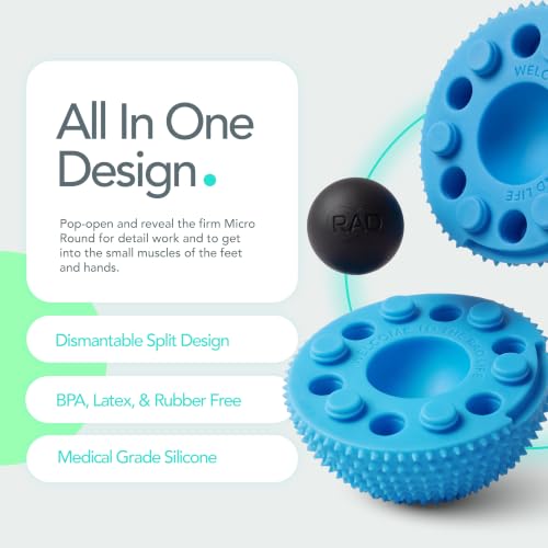 RAD The Original Neuro Ball – Foot Roller & Textured Massage Ball for Myofascial Release, Plantar Fasciitis, Hands & Face – Spiky Therapy Tool for Muscle Relief - style: Neuro Ball
