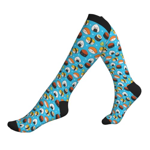 Compression Socks Women and Men 15-20mmHg-Circulation Support Socks for Athletic Running Cycling - color: Sushi