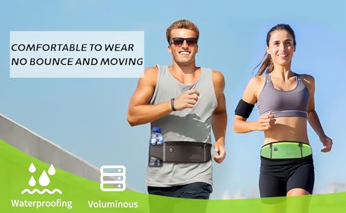 SooGree Men Women Running Belts,Slim Sport Belts,Waterproof Running Fanny Pack,Waterproof Running Waist Packs with Reflective Strip,Runner Belt for Running Walking Cycling Camping Gym (Blue) - color: Blue