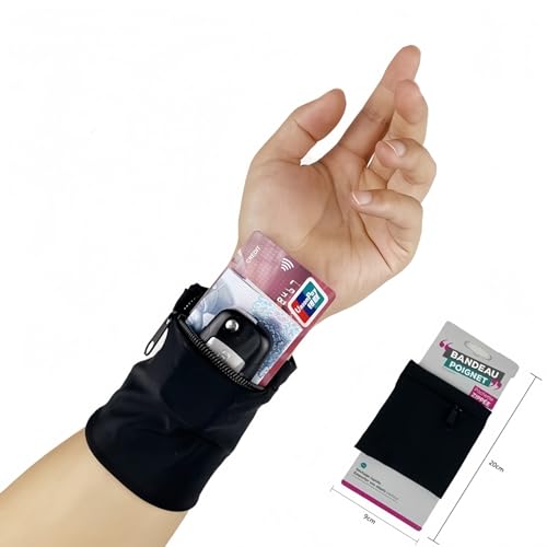 Sports Arm Sleeve Bag with Wrist Strap - Outdoor Running Cycling Fitness Phone Wallet Holder, Secure Sweatproof Storage