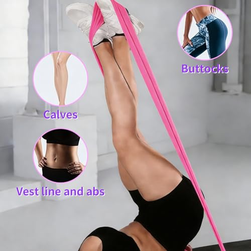 Resistance Bands Long Non-Latex Elastic Stretch Bands - color: Pink-10/15lb, size: 5ft/6.5ft