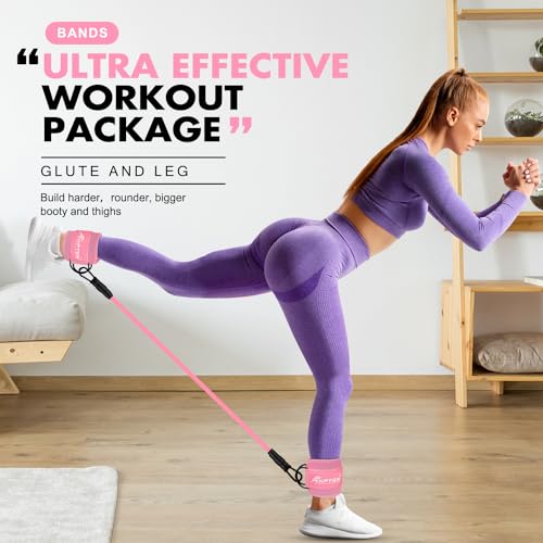 Ankle Resistance Bands, Exercise Bands, Resistance Bands for Leg Butt Training Workout Equipment for Kickbacks Hip Gluteus Training Exercises, Ankle Strap with Exercise Bands