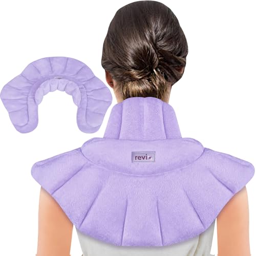 REVIX Microwavable Heating Pad for Neck, Weighted Moist Heat Shoulder Wrap - color: Lightpurple