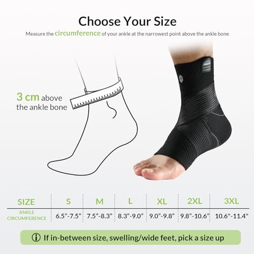 ZOELION Ankle Brace Compression Support with Removable Fishnet Strap, 3D Knit Plantar Fasciitis Relief Achilles Tendonitis Brace, Ankle Compression Sleeve for Pain Relief & Injury Healing, Black/S - color: Black（Pack of 1）