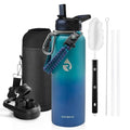 RAYMYLO Insulated Water Bottle 40 oz, Triple Wall Vacuum Stainless Steel - color: Cyan Blue, size: 40 Ounces