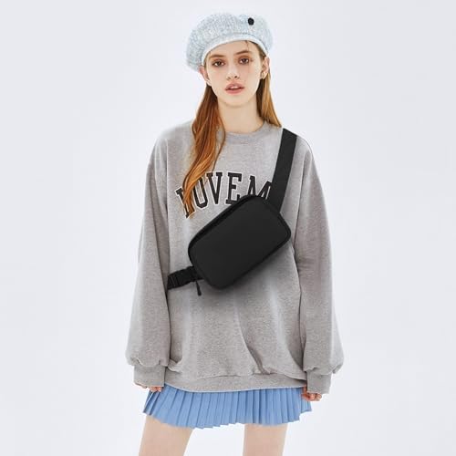 Fanny Pack Crossbody Bag for Women and Men, Belt Bag Black - color: black