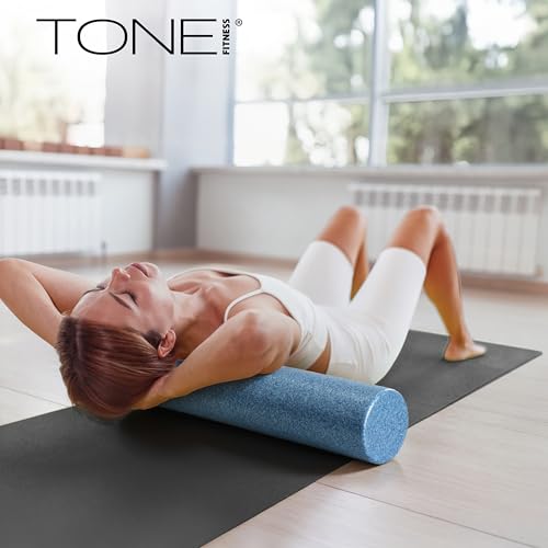 TONE Fitness Firm High-Density Foam Roller for Exercise, Massage & Recovery - color: Blue, size: 36 Inch