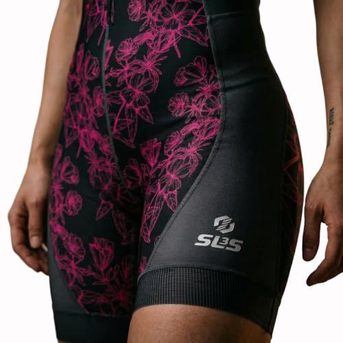SLS3 Triathlon Suits Women - Sleeveless Pro Trisuit with Comfy Tri Chamois - color: Elektra, size: X-Small