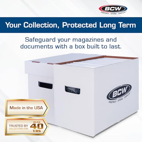 BCW Magazine/Document Storage Box 1-Pack | Durable Cardboard Filing Box - style: Single