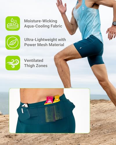 FlipBelt Men's Running Compression Shorts with Built-in Running Belt - color: Ouray Black, size: Small