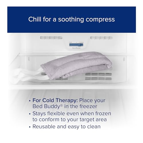 Bed Buddy Hot and Cold Neck Wrap, Microwavable Heating Pad & Cold Pack for Neck, Sore Muscles - Moist Heat Therapy Wrap, Grey, Unscented