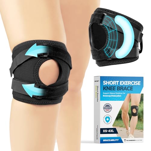 BraceAbility Patella Knee Brace for Women and Men - Patella Stabilizer Brace for Kneecap Dislocation, Patellofemoral Pain, Runners Knee, Tendonitis, MCL LCL Arthritis, Patellar Tendon, ACL (XS) - size: X-Small