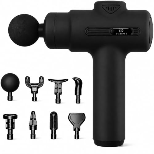 Massage Gun Deep Tissue, Handheld Neck Massager, Portable - 6 Adjustable Vibration Levels, Electric Back Massagers for Athletes, Home & Gym, Mothers Day Gifts (Black) - color: Black