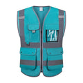 XIAKE Reflective Safety Vest for Men & Women High Visibility Class 2 Vest with Pockets Meets ANSI Standards - color: Lake Blue, size: Small