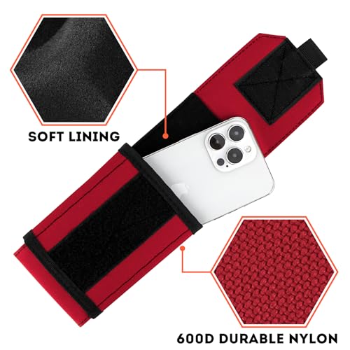 Tactical Molle Phone Holster Pouch, Universal Belt Waist Bag for iPhone 18 Pro Max/17 Pro/17/16 Pro Max/15 Pro Max/14 Pro Max/13, Samsung S26 Ultra/S25/S24, Size L - color: Red(1 Pack)
