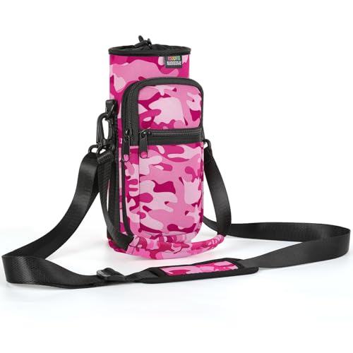 Nuovoware Water Bottle Carrier Bag, 25oz/32oz, Camouflage Pink - color: Camouflage Pink, size: 25-32 Ounces - Standard