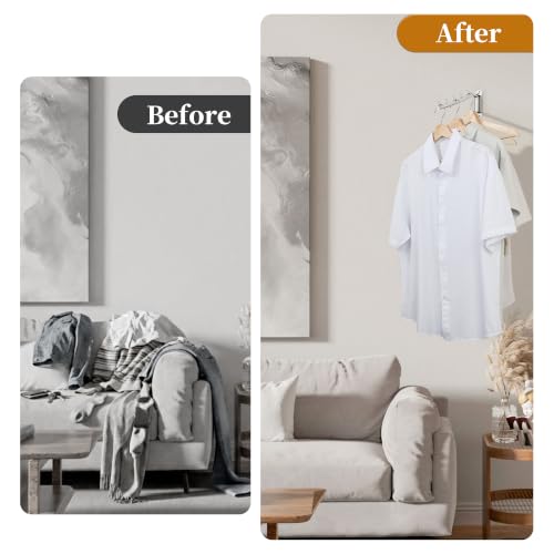 Alise Wall Mounted Drying Rack,Swivel Clothes Drying Hangers,Chrome,2 Pcs - color: Chrome, size: 1005 (2 Pack)