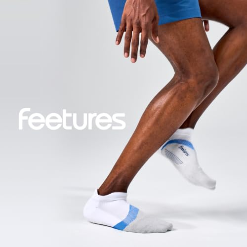 Feetures Elite Light Cushion No Show Tab Sock Wave - color: White Tide (1 Pair), size: X-Large