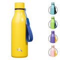 Konokyo 18 oz Insulated Stainless Steel Metal Water Bottle with Strap - color: Yellow, size: 18 Ounces