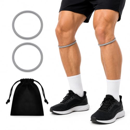2-Pack Silicone Patella Straps, Stretch Knee Bands for Basketball & Running