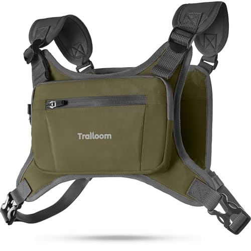 Running Chest Pack, Reflective Vest, Water Repellent, Phone Holder, Workout Bag for Runners, Cycling, Biking, EDC Pouch, Jogging Carrier, Hidden Pocket, Men & Women, Lightweight - color: Green